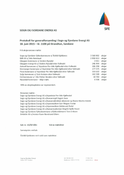 Protokoll 18.06.2015 - Sogn og Fjordane Energi