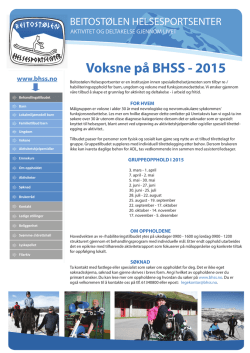 Voksne på BHSS - 2015 - Beitostølen Helsesportsenter
