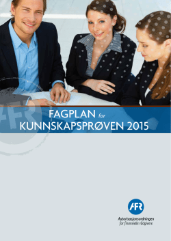 fagplan for KUnnSKapSpRØVEn 2015