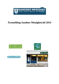 Årsrapporten 2015 - Sandnes menighet