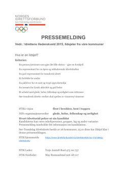 PRESSEMELDING - Norges idrettsforbund