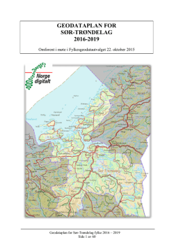 Geodataplan for Sør-Trøndelag 2016-2019
