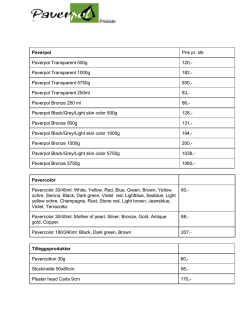 Prisliste Paverpol Pris pr. stk Paverpol Transparent 500g 120