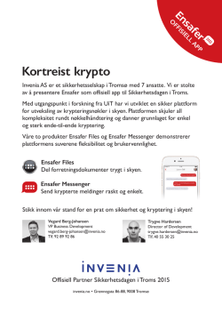Invenia Flyer Sikkerhetsdagen i Troms 2015
