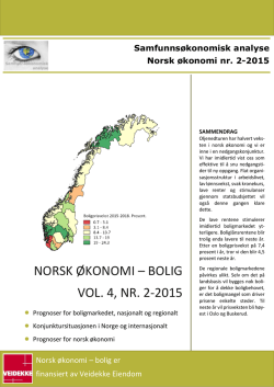 Norsk økonomi – Bolig Vol. 4, nr. 2-2015