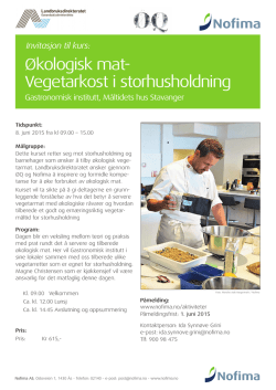 Invitasjon til kurs om økologisk mat i storhusholdning