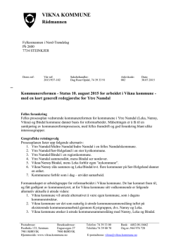 FM-Rapport fra Vikna kommune vedr. status kommunereformen