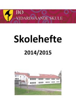 Skolehefte v15 A - Bø vidaregåande skule