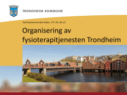 Organisering av fysioterapitjenesten Trondheim v Anne Elisabeth