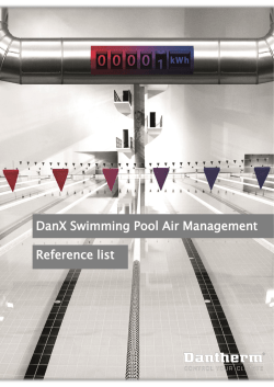 DanX Swimming Pool Air Management Reference list