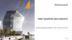 FIRST QUARTER 2015 RESULTS - Multiconsult Investor Relations