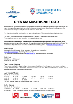 OPEN NM MASTERS 2015 OSLO