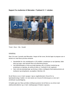 Rapport fra studiereise til Mercedes i Tyskland 9