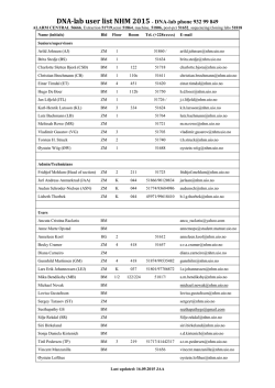 Liste over brukere av og personer tilknyttet DNA labben