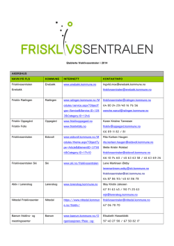 Frisklivssentraler 2014 - Frisklivssentralen i Modum