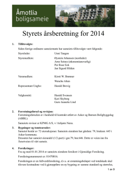 2014 Årsberetning - Åmotlia boligsameie