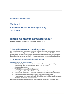 Innspill fra ansatte i arbeidsgrupper