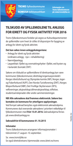 Tilskudd 2016 - Norges idrettsforbund