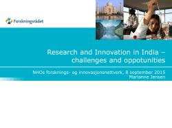 Research and Innovation in India – challenges and oppotunities