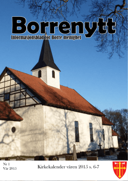 Informasjonsblad for Borre menighet Kirkekalender