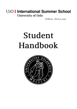 Student Handbook - Universitetet i Oslo