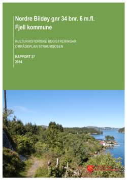 Kulturhistorisk registreringer 2014 Straumsosen SE2