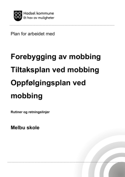 Plan for arbeid mot mobbing