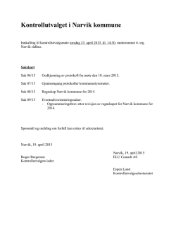 Innkalling Narvik kontrollutvalg til den 23. april 2015