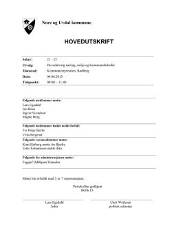 HOVEDUTSKRIFT - Nore og Uvdal kommune