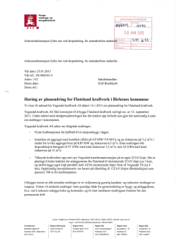 Høring av planendring for Flateland kraftverk i Birkenes kommune