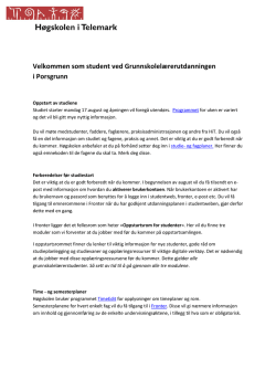 Informasjonsskriv GLU Porsgrunn 2015