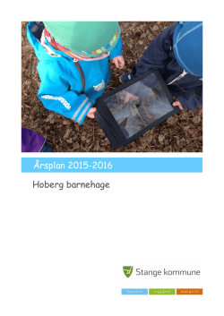 Årsplan 2015-2016 Hoberg barnehage