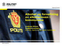 Alkohol og forvaltning av alkoholloven i