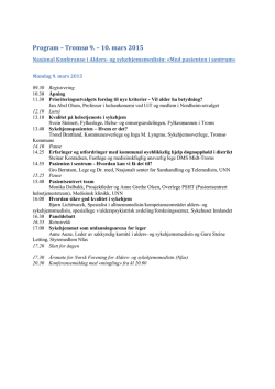 Program – Tromsø 9. – 10. mars 2015