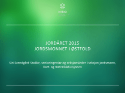 JORDÅRET 2015 JORDSMONNET I ØSTFOLD
