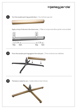 Press the wooden parts leg against the steel part / Press trelisten