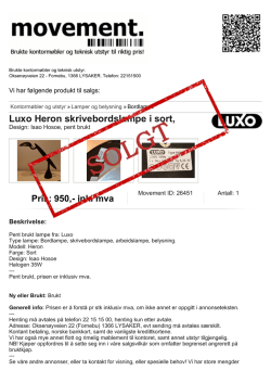 Luxo Heron skrivebordslampe i sort, Design: Isao