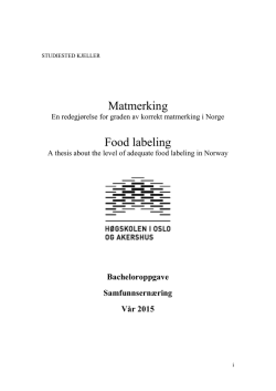Matmerking Food labeling