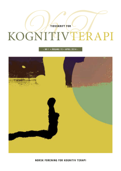 Tidsskrift 1 2014 - Norsk Forening for Kognitiv Terapi