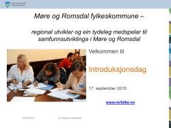 Presentasjon del I - 17.09.15 - Møre og Romsdal fylkeskommune