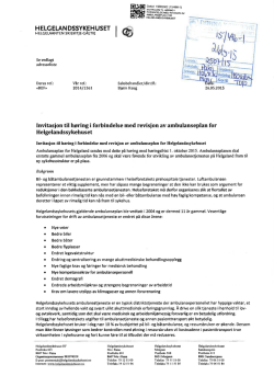 INVITASJON TIL H&Oslash;RING I FORBINDELSE MED