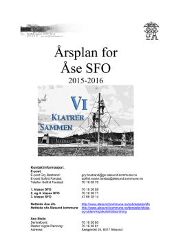 Årsplan for Åse SFO