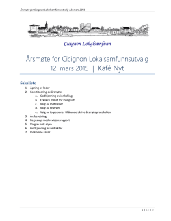 Årsmøte for Cicignon Lokalsamfunnsutvalg 12. mars 2015 | Kafé Nyt