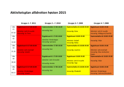 Aktivitetsplan allidretten høsten 2015