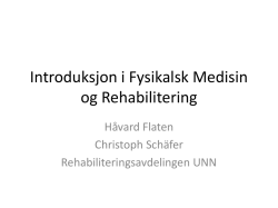 Introduksjon i Fysikalsk Medisin og Rehabilitering