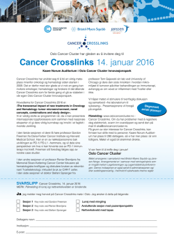 Cancer Crosslinks 14. januar 2016