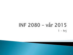 INF 2080 – vår 2015