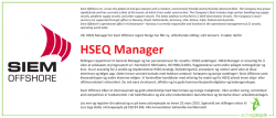 HSEQ Manager - Siem Offshore AS