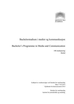Programplan Bachelor medier og