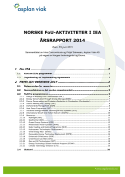 NORSKE FoU-AKTIVITETER I IEA ÅRSRAPPORT 2014